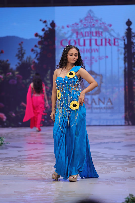 Azure Bloom Couture Gown
