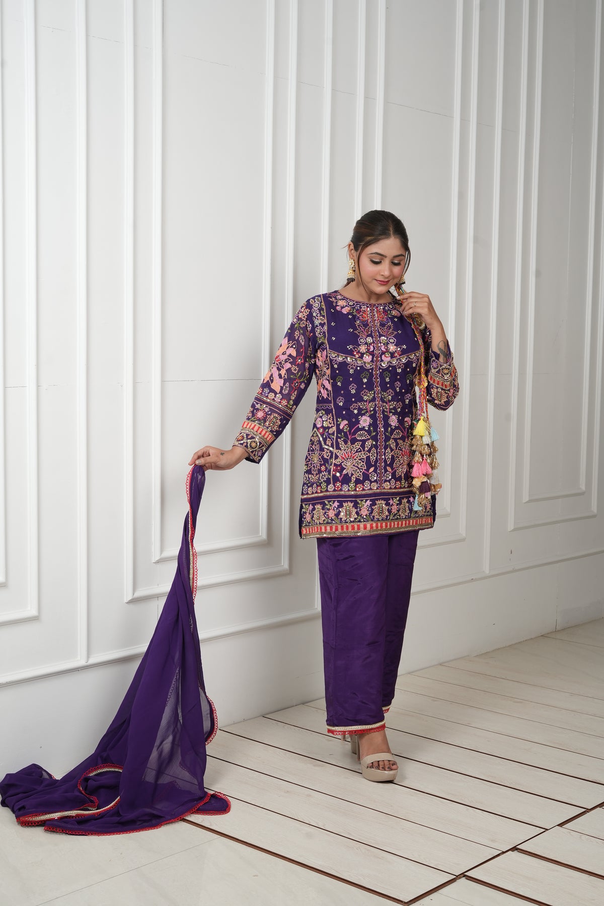 Purple Bloom Festive Kurta Set