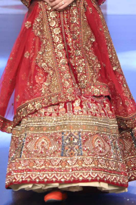 Rajwadi Bridal Dress with Elegant Embroidery