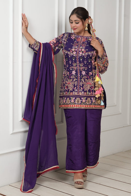 Gul-e-banafshi by Zarana luxurious trendy designer Pakistani suit.