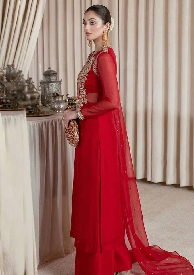 Royal Crimson Embroidered Ensemble