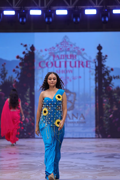 Azure Bloom Couture Gown