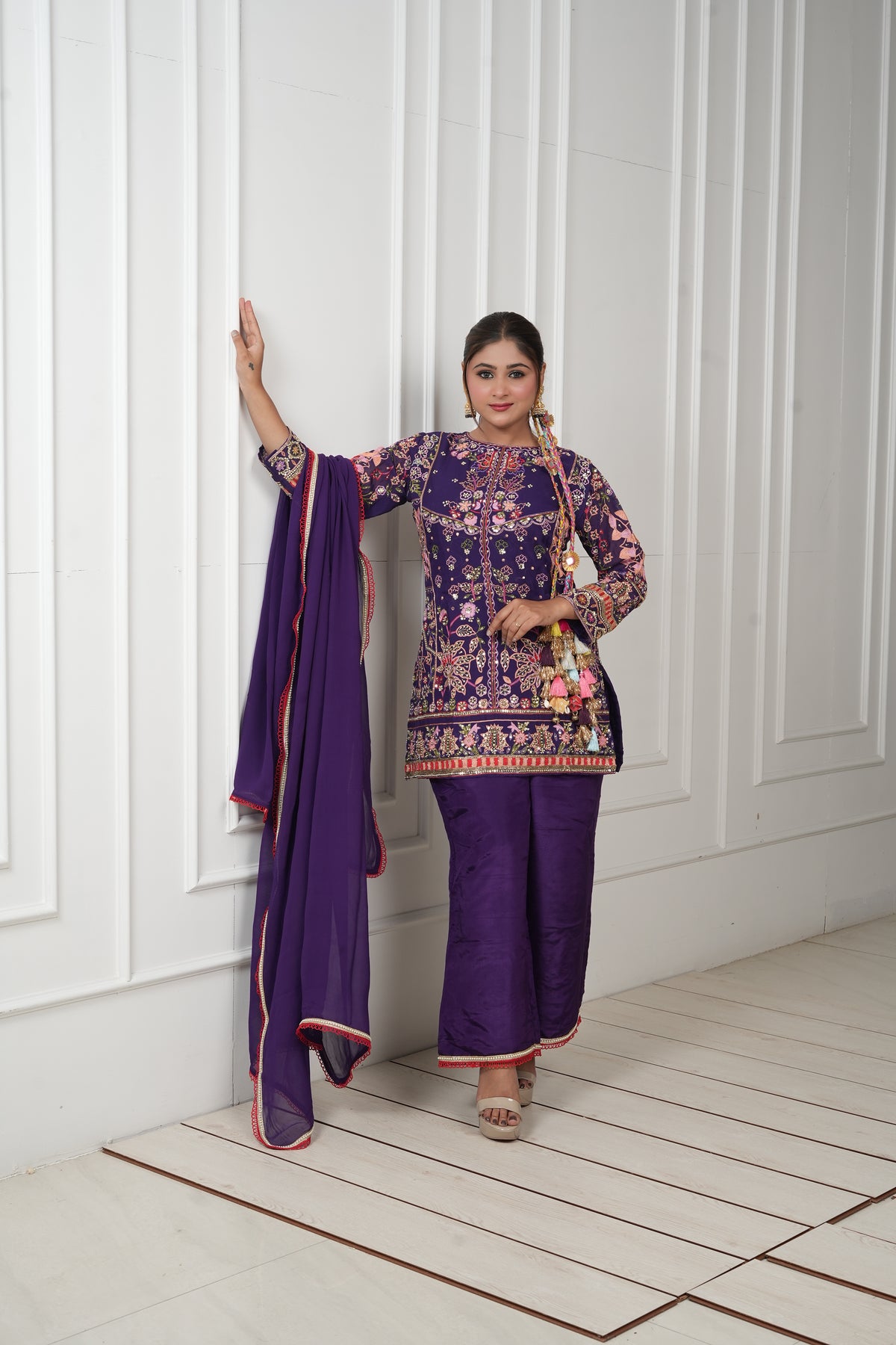 Purple Bloom Festive Kurta Set