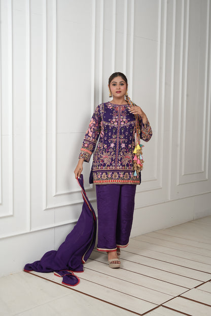 Purple Bloom Festive Kurta Set
