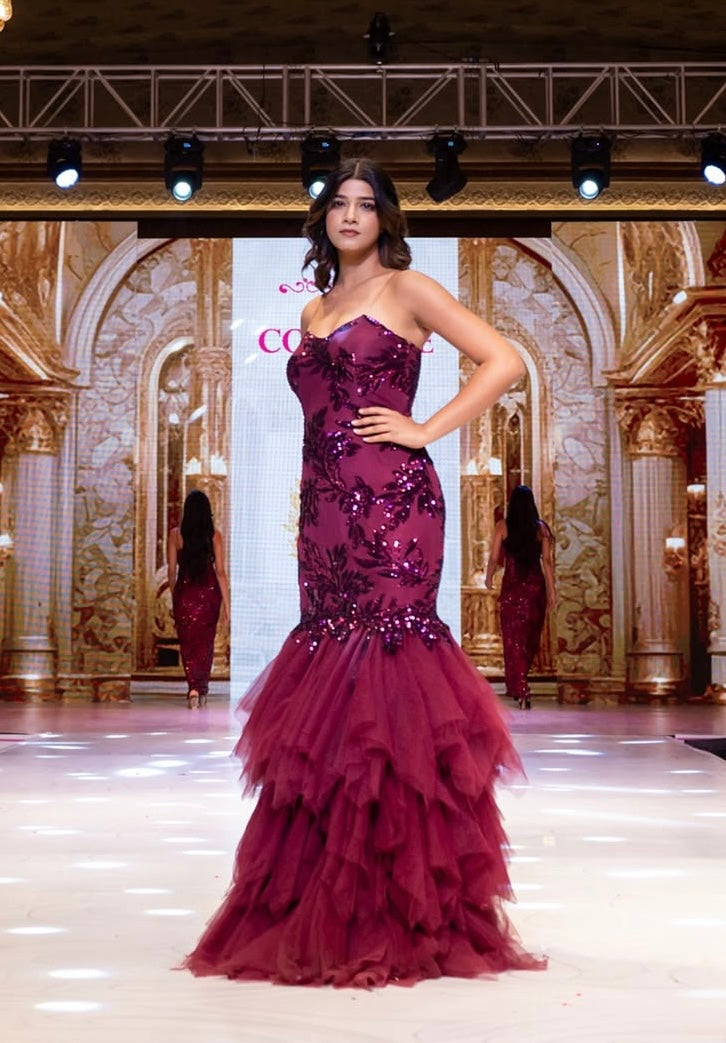 Modern Purple Gown with Sleek Silhouette
