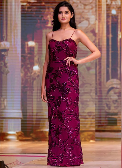 Modern Purple Gown with Sleek Silhouette