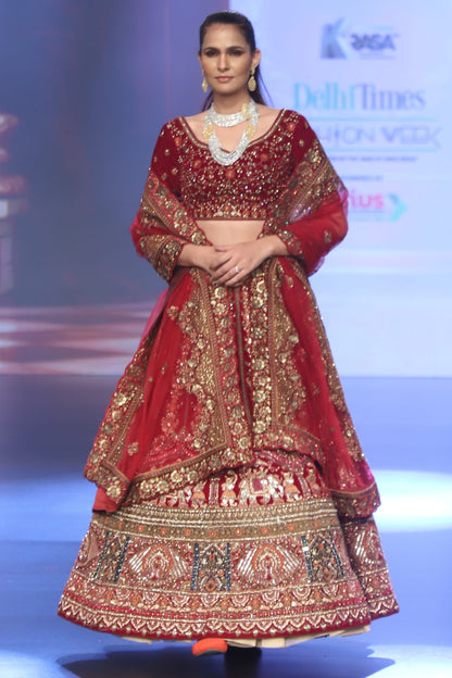 Rajwadi Bridal Dress with Elegant Embroidery
