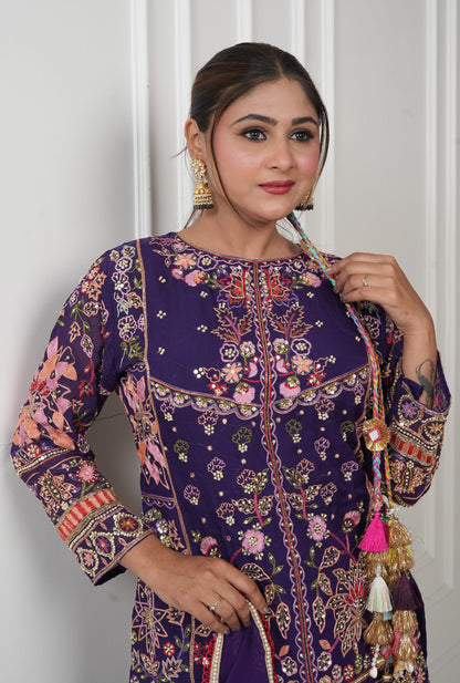 Gul-e-banafshi by Zarana luxurious trendy designer Pakistani suit.