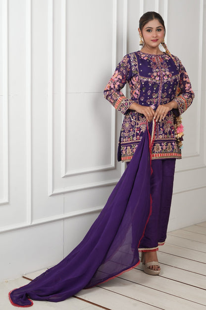 Gul-e-banafshi by Zarana luxurious trendy designer Pakistani suit.