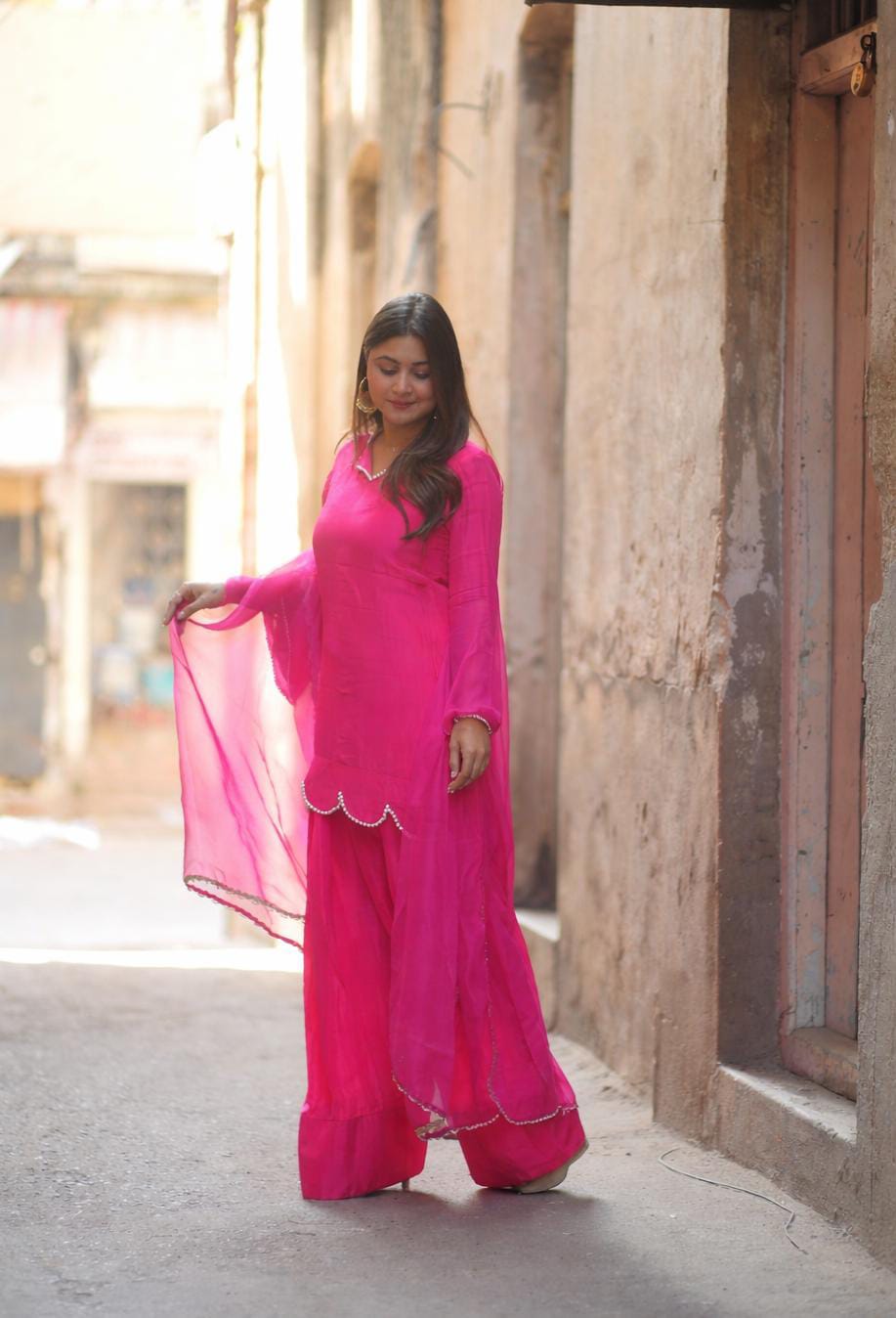 Rosy Elegance Ensemble Farshi Salwar