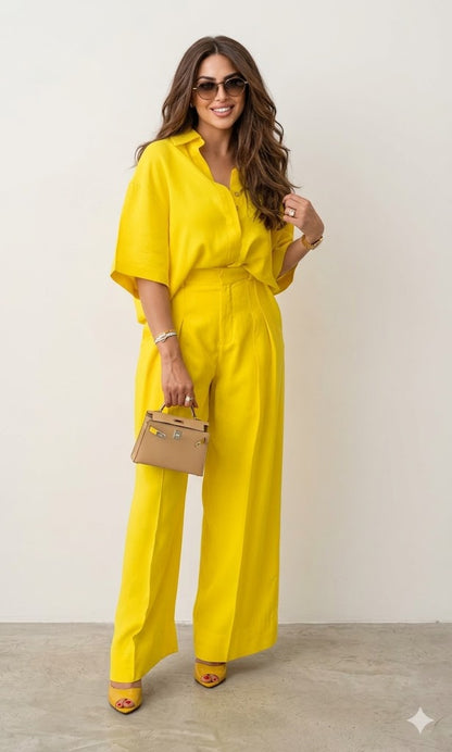Sunshine Luxe Shirt & Wide Leg Co-Ord Set