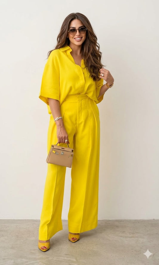 Sunshine Luxe Shirt & Wide Leg Co-Ord Set