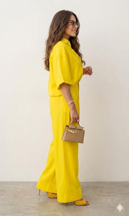 Sunshine Luxe Shirt & Wide Leg Co-Ord Set