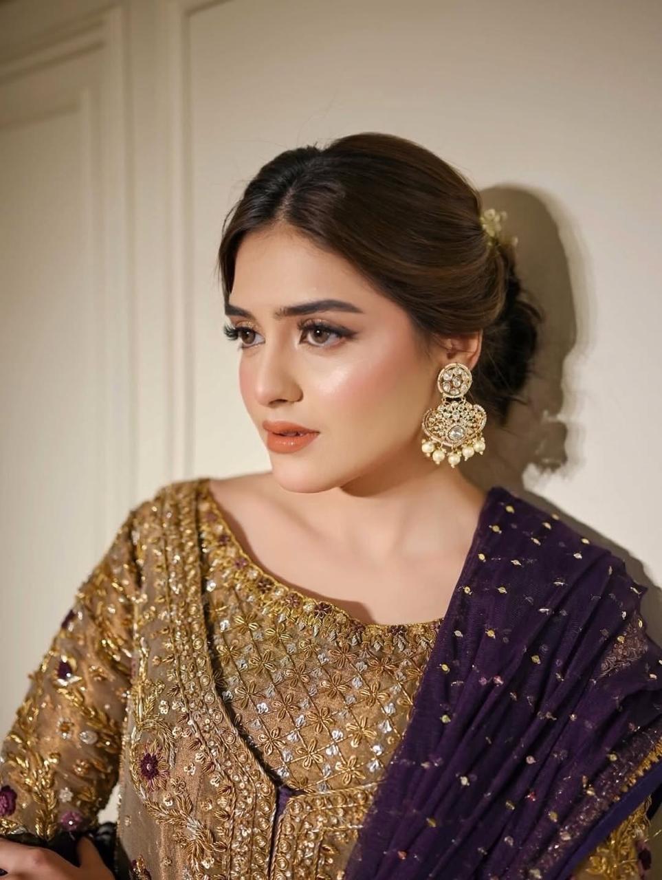 Royal Plum & Gold Embroidered Anarkali